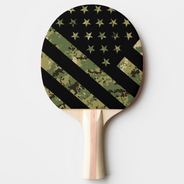 Military Digital Camouflage US Flag Ping Pong Paddle (Front)