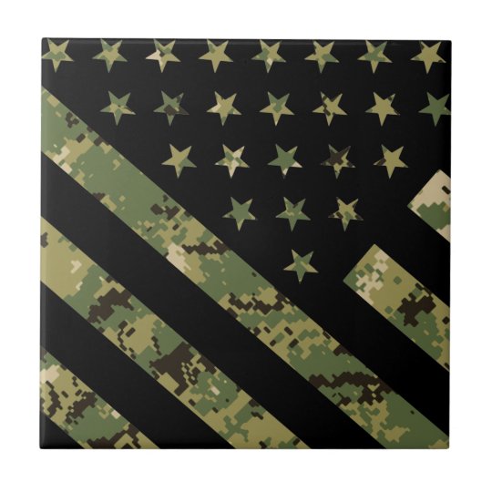 Military Digital Camouflage US Flag Tile | Zazzle.co.uk