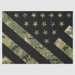 Military Digital Camouflage US Flag Tissue Paper