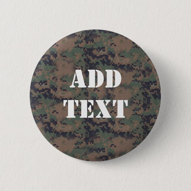 Military Digital Woodland Background 6 Cm Round Badge (Front)
