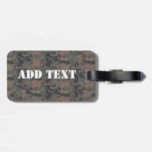 Military Digital Woodland Background Luggage Tag