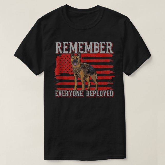 Military Dog Service RED Friday Remember Everyone  T-Shirt (Design Front)