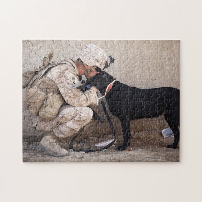 Military Dog Soldier Jigsaw Puzzle (Horizontal)