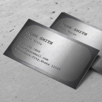 Military Dog Tag Faux Metal Business Card