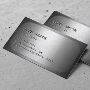 Military Dog Tag Faux Metal Business Card