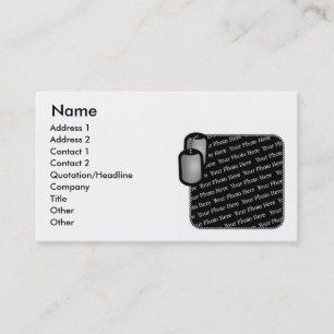 Military Dog Tag Photo Business Cards