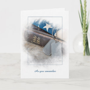 Military Dog Tags on Bible  Card