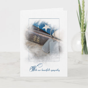 Military Dog Tags on Bible  Card