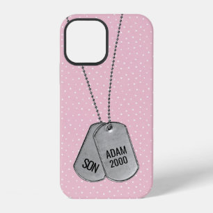 Military Dog Tags on Polka Dots Case-Mate iPhone C 12 Case