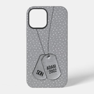 Military Dog Tags on Polka Dots iPhone 12 Case