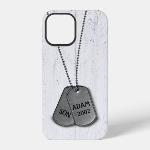 Military Dog Tags on Wood Case-Mate iPhone Case