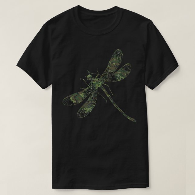 Military Dragonfly Camo Print US Swarm Veteran Men T-Shirt (Design Front)