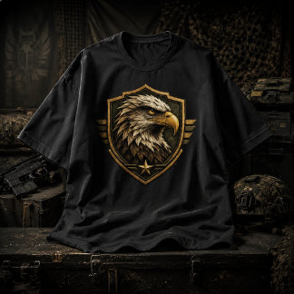 Military Eagle Crest Emblem Tri-Blend Shirt