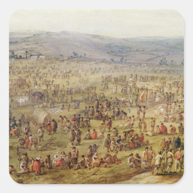 Military Encampment Square Sticker (Front)