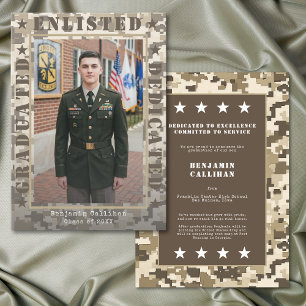 Military Enlist Camo Photo Graduation Announcement