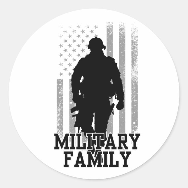 Military Family Classic Round Sticker (Front)