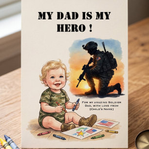 Military Father's Day Card My Daddy Hero