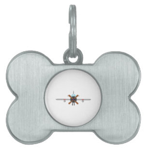 Military Fighter Aeroplane Pet Name Tag