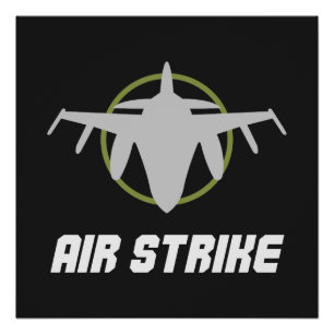 Military Fighter Jet Air Strike Poster