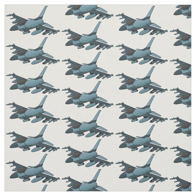 Military fighter jet plane cartoon fabric (Swatch)