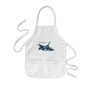 Military fighter jet plane cartoon kids apron