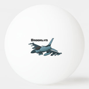 Military fighter jet plane cartoon ping pong ball