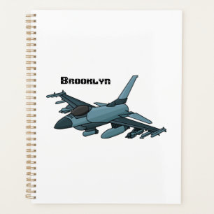 Military fighter jet plane cartoon planner