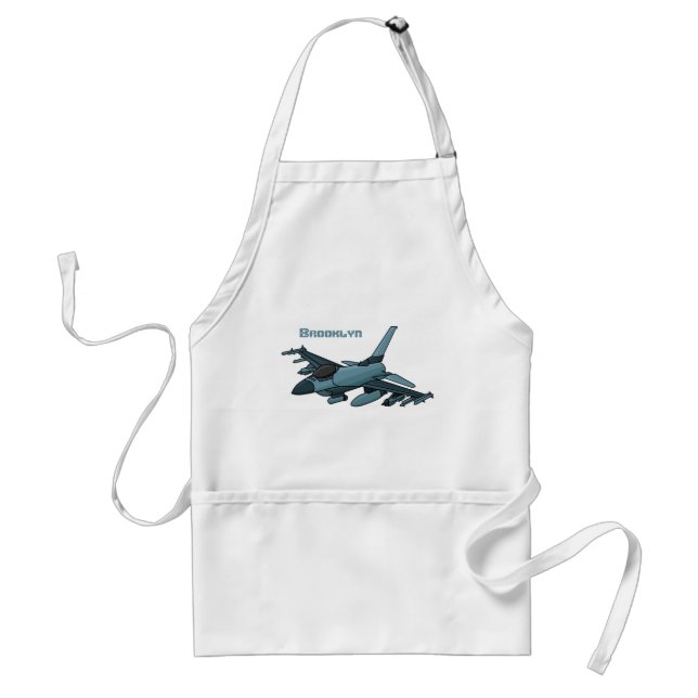 Military fighter jet plane cartoon standard apron (Front)