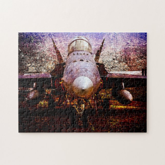 Military Fighter Plane On The Ground Jigsaw Puzzle (Horizontal)