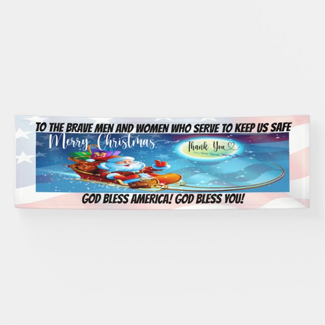 Military, First Responders Christmas Banner (Horizontal)