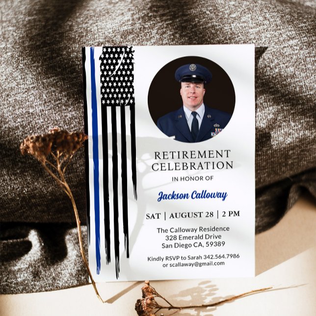 Military Flag, US Airforce Retirement Party Invitation (Creator Uploaded)