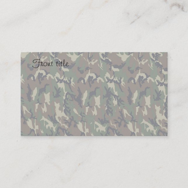 Military Forest Camouflage Background Lightened Business Card (Front)