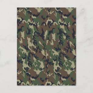 Military Forest Camouflage Background Postcard