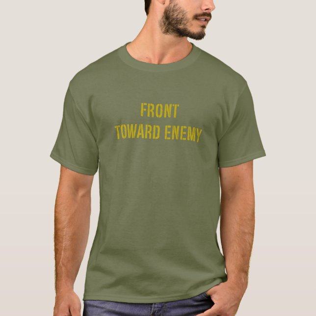 Military Front Towards Enemy Grunged Warrior Graph T-Shirt (Front)