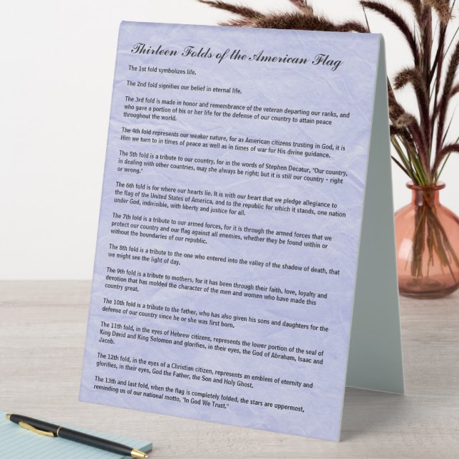 Military Funeral 13 Folds of the American Flag (In SItu (Table))