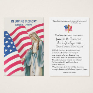 Military Funeral Catholic Memorial Holy Card