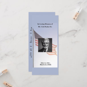 Military Funeral Memorial Prayer  Bookmark  Card