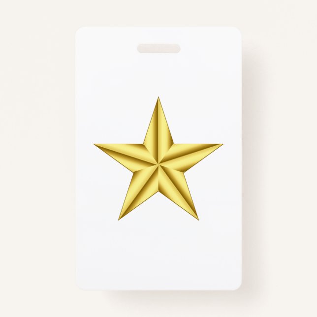 Military General Gold Star ID Badge (Front)