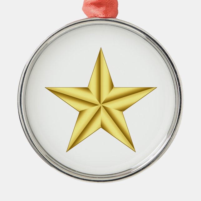 Military General Gold Star Metal Tree Decoration (Front)