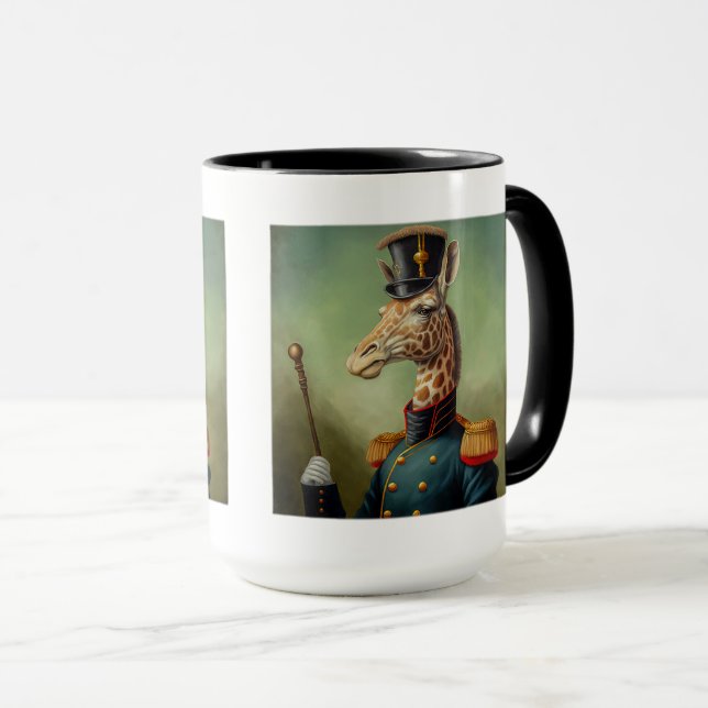 Military Giraffe Combo Mug, 15 oz  Mug (Front Right)