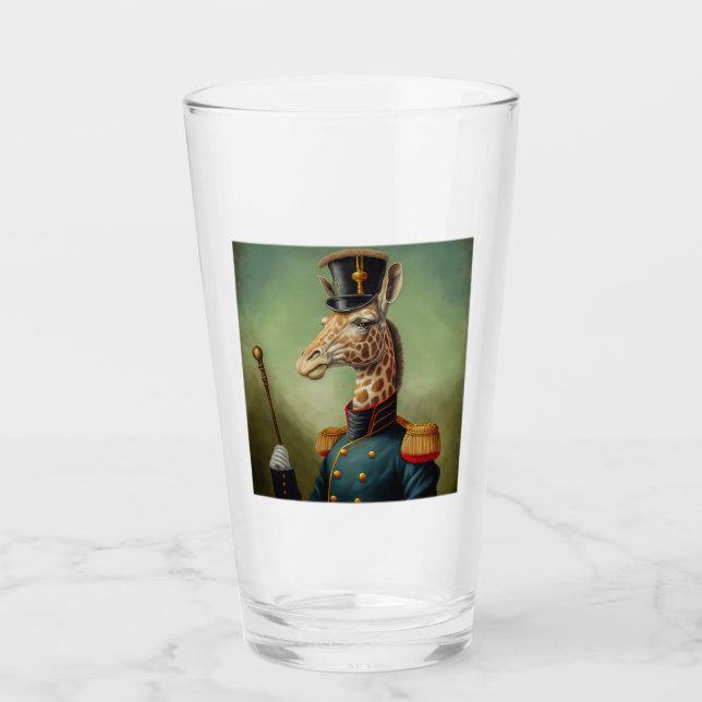 Military Giraffe Glass Tumbler  (Front)