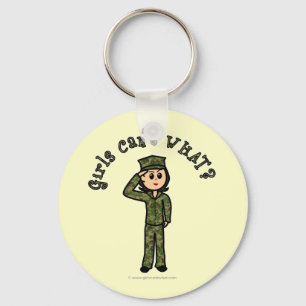 Military Girl - Light Key Ring