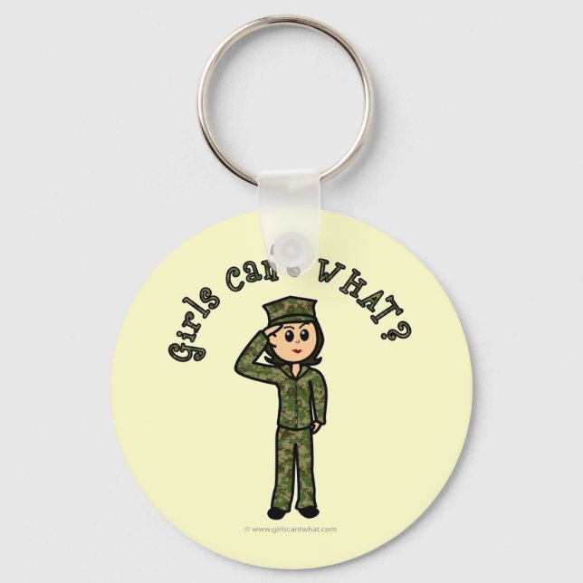 Military Girl - Light Key Ring (Front)