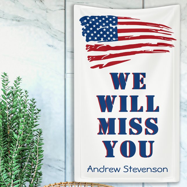 Military Going Away Party Patriotic American Flag Banner (Creator Uploaded)