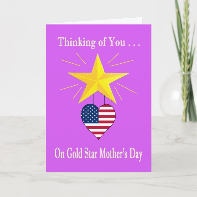 Military Gold Star Mother's Day Heart Card (Front)