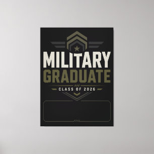 Military Graduate 2026 Custom Name Design Canvas Print