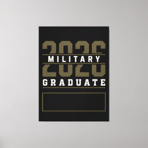 Military Graduate 2026 Custom Name Gift Canvas Print