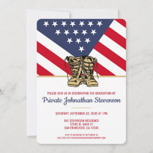 Military Graduation Army Boot Camp Patriotic Invitation