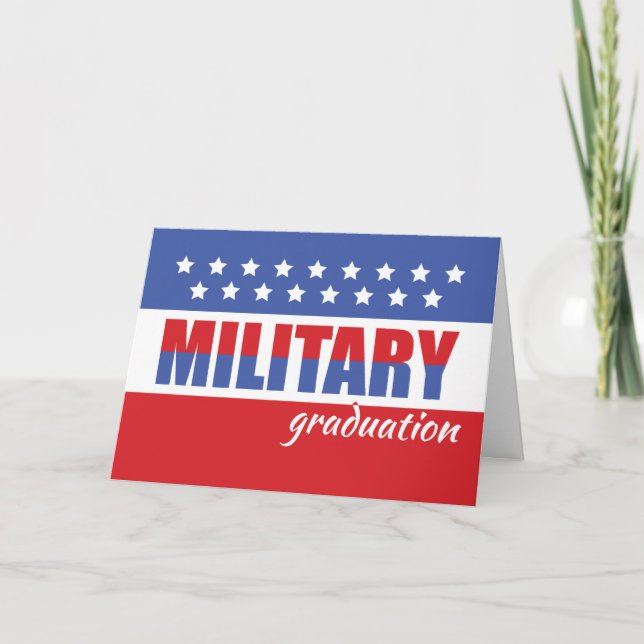Military Graduation Congratulations with Stars Card (Front)