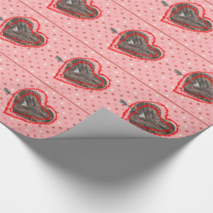 Military Green Camo Hearts Valentine Wrapping Paper